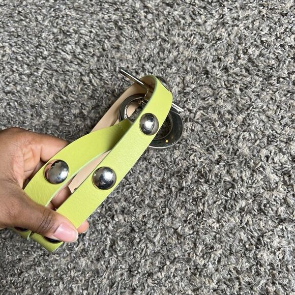 Garuglieri Neon Green Silver Studs Waist Belt Sz M Italian Leather Designer New main image 7